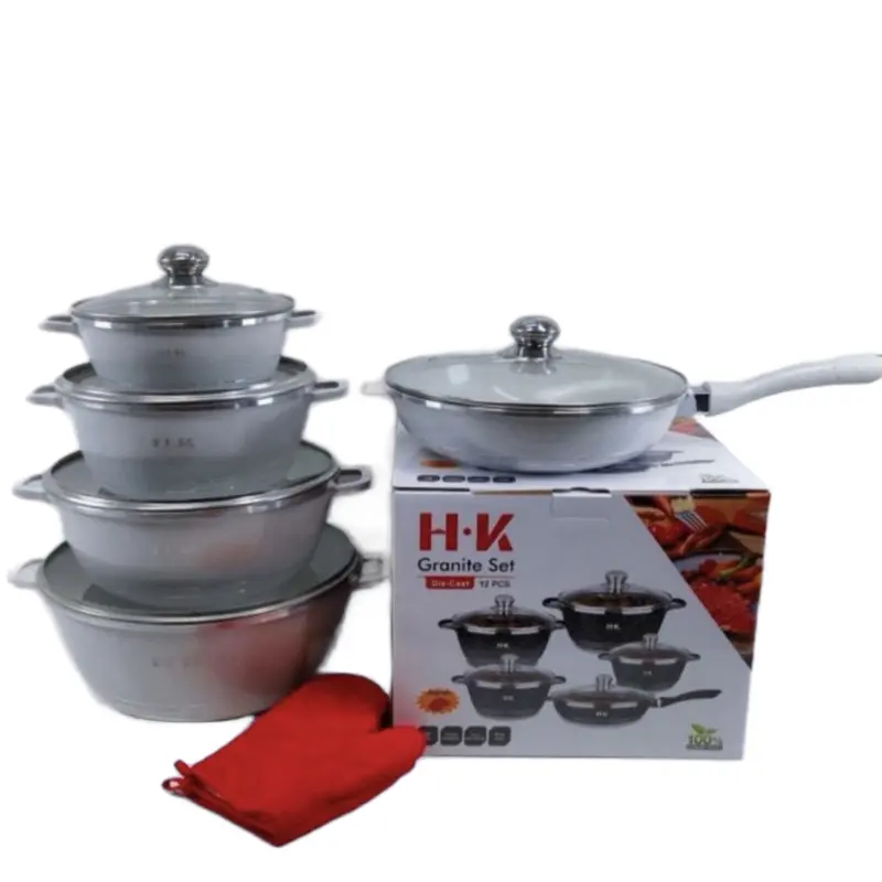 12 PCS Die-Cast Granite NON-STICK Cookware Set. 9 DIFFERENT COLOURS AVAILABLE! 5