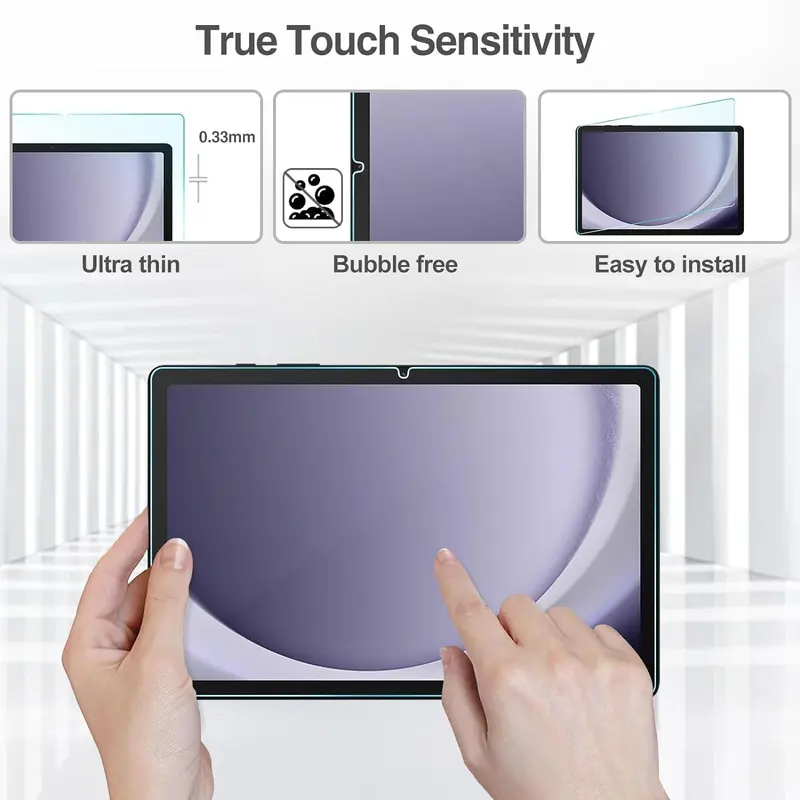 1-Pack Screen Protector for Samsung Galaxy Tab A9 Plus / A9+ 11 inch 2023 Tablet (SM-X210/X215/X216/X218) 9H Tempered Glass Film Ultra Clear, Anti Scratch Tab A9+ Accessories Computer Installation Smooth Protection Cover Protective Accessories Computer 4