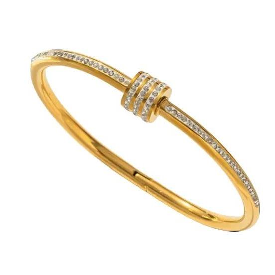 Amelia Diamante Bangle - 18K Gold Plated - Gold/Silver/Rose Gold - Tarnish Free 2