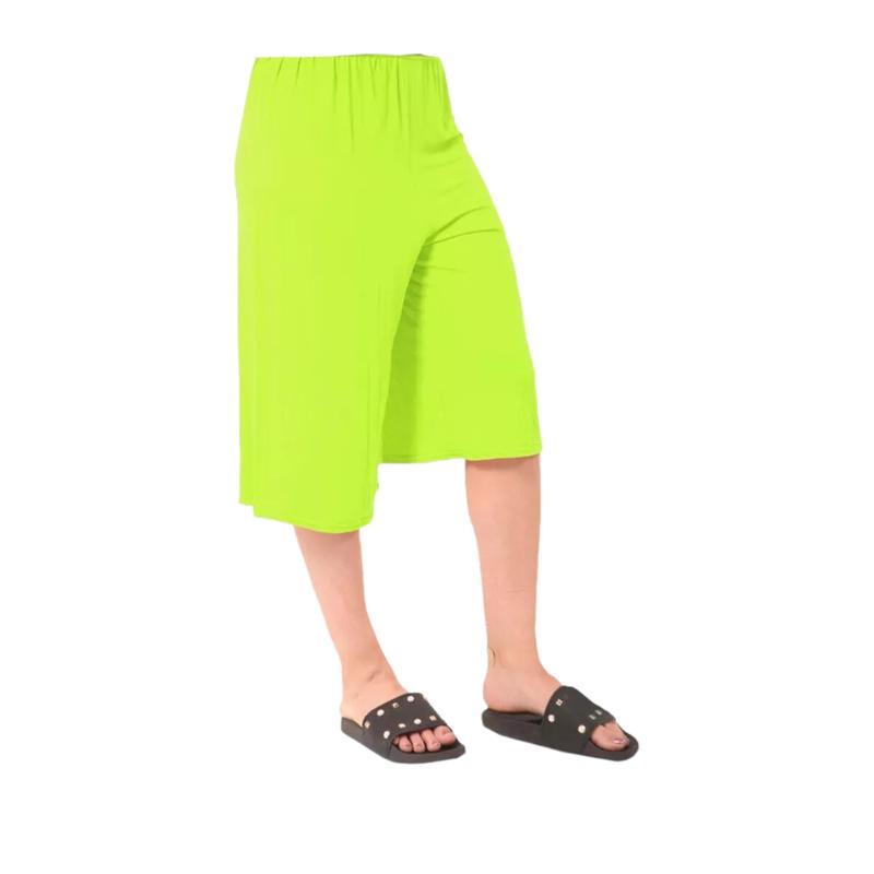 Women's Florescent 3/4 Cropped Palazzo Pants Womenswear Comfort Fashion 4