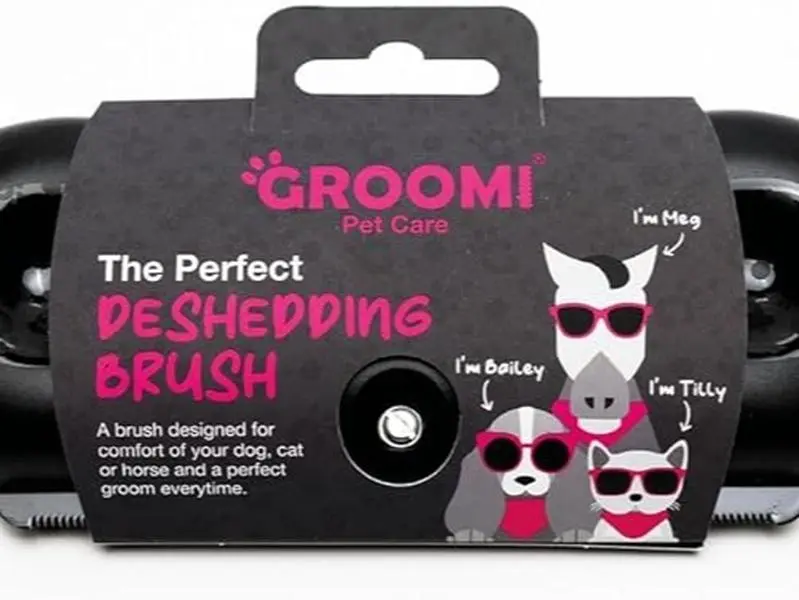 Deshedding & Grooming Brush for Dogs, Cats, Horses & Rabbits - Gentle & Effective Pet Grooming Tool, Wide Shallow Comb, Smooth Groomer for Cats, Dogs and Horses, Grooming Comb - Pink