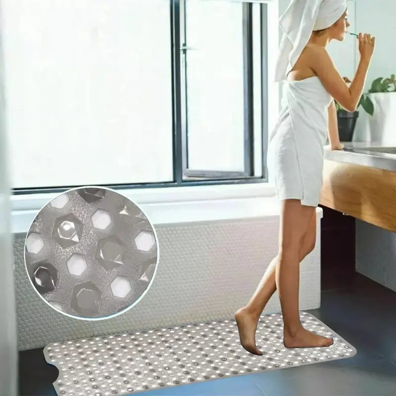 Extra Large Bath Mat Non Slip Bathtub Anti Mold Strong Suction Rubber Shower Mat Household. 6