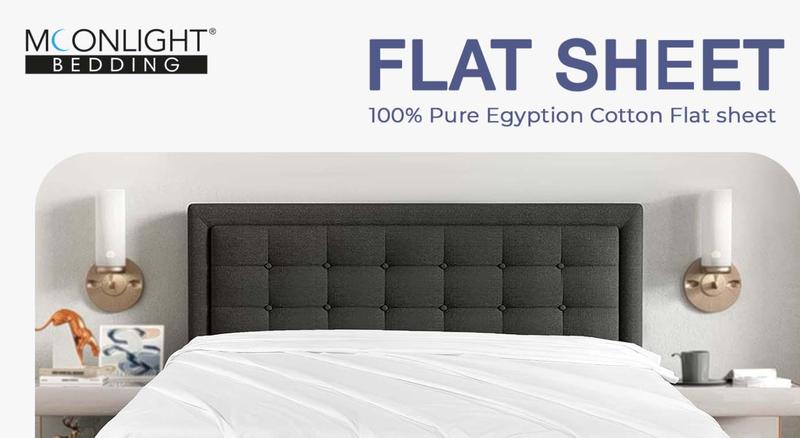Product Introduction of Egyptian Cotton Flat Sheet Bed Sheet 1 Count Cotton Bed Sheet 200 Thread Count Breathable and Fade Resistant Non Iron Hotel Quality Sheets Single Double King Super King Size UK 11