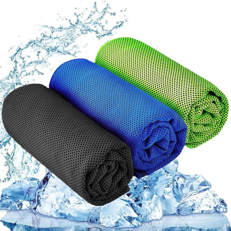 3 Pcs Cooling Towel Microfibre Quick Dry Breathable for Neck & Face During Sports Microfiber Rock 1
