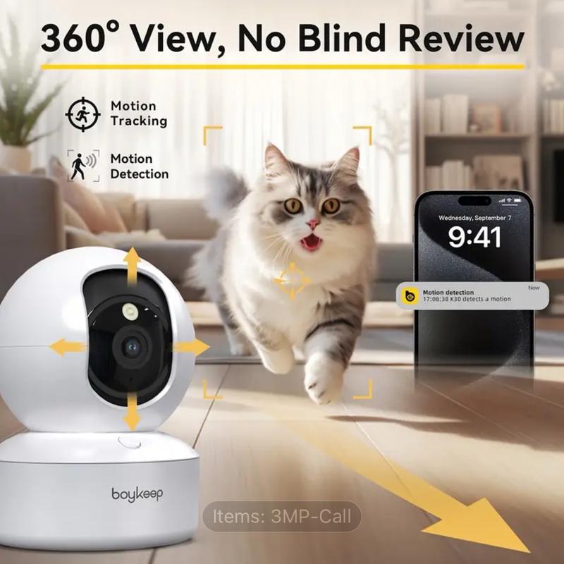 Dog Camera BoyKeep 2K Pet Camera With Phone App 5G/2.4GHz WiFi Cameras, Cloud Storage, 360° Pan & Tilt, 2-Way Audio, Indoor Security Camera For Baby, Night Vision furbo 360 camera moving 5
