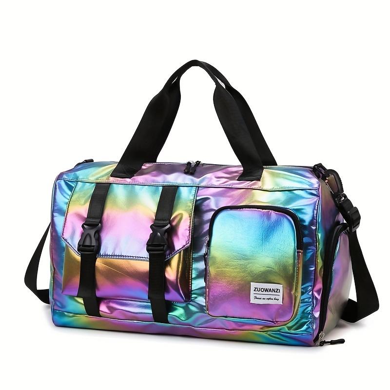 Wet/Dry Separation Oxford Fabric Travel Duffle Bag - Sparkling with Sky Blue, Lavender, Mixed, Cream, Neon Green, Black Options for Gym & Travel 0