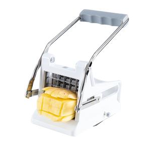 CROWNSHOP Chipper Potato Cutter Slicer with 2 Blade Options and No-Slip Suction Base - Kitchen Utensil for Efficient Peeling and Dicing
