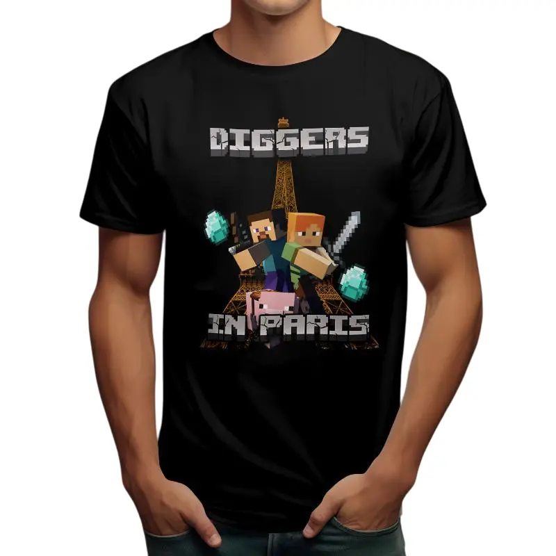 Diggas In Paris Meme T-shirt, Unisex Hoodie, Casual Fabric Menswear Sweatshirt, Minecraft Shirt, Gifts For Gamers