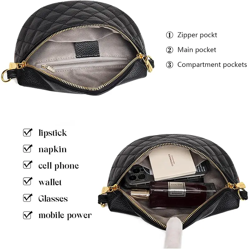 Small Crossbody Sling Bag for Women Trendy - Fanny Packs Leather Chest Belt Bum Bag Anti Theft Purse for Travel 2