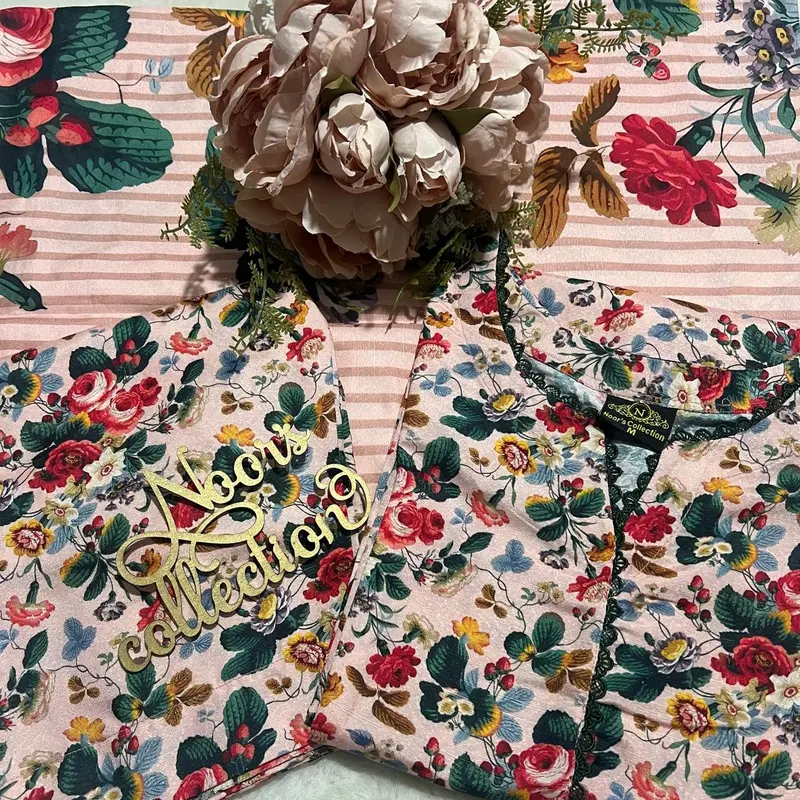 Silk soft karandi winter collection it’s a Pakistani casual 3pc suit it’s a tailor stitched suit with beautiful neck detailing medium to 3xl have trouser.. Comfort Fabric 0