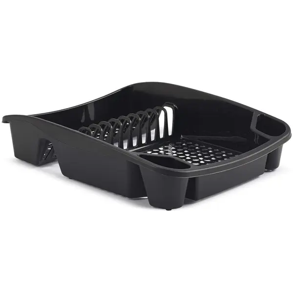 Whitefurze Dish Drainer, Plastic, Black, Large 0