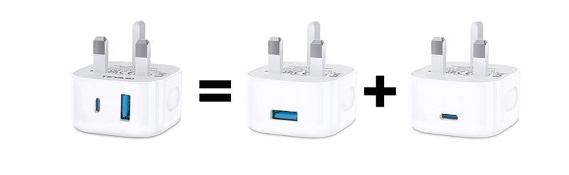 Product Introduction of ELLOGEAR USB C Plug Fast Charge, 3-Port Charging Plug for iPhone and iPad with USBC PD and Micro USB Plug - Cellphone, Smartphone 6