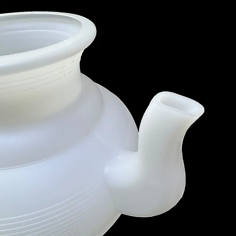White Plastic Short Nose Lota / Watering Can / Bathroom Wash Jug - With Integrated Handle 3