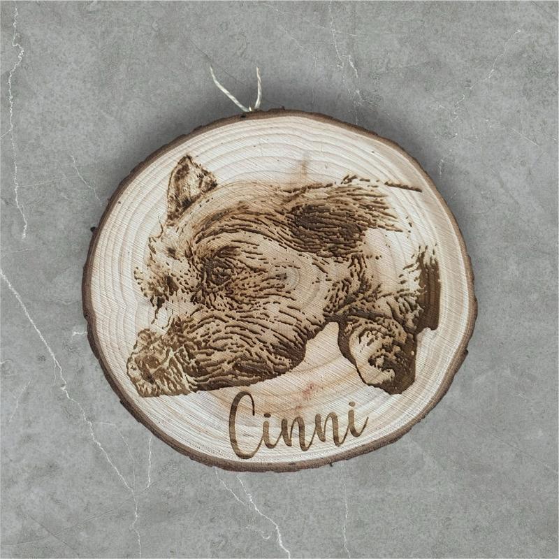 Personalised Pet Portrait Woodslice hanging decoration Decorative Gift Hangable Ornaments Room 4