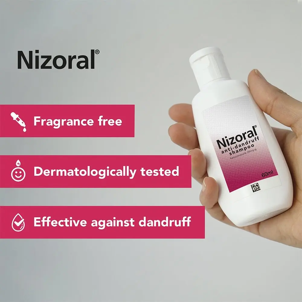 Nizoral Anti-Dandruff 2% Ketoconazole Shampoo - 60ml Conditioner Haircare Cleanser Cleansing