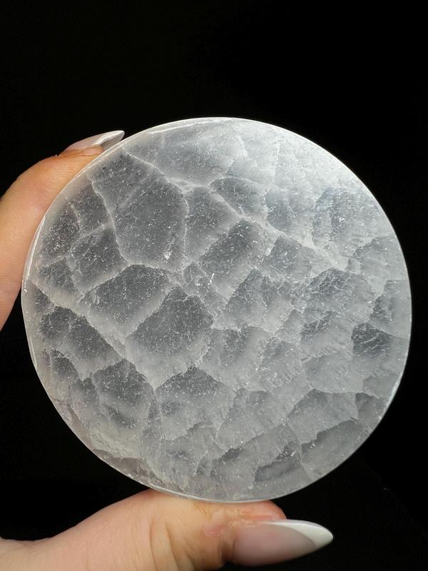 Gorgeous Selenite Circle Crystal Charging Plate disc From Morocco 4