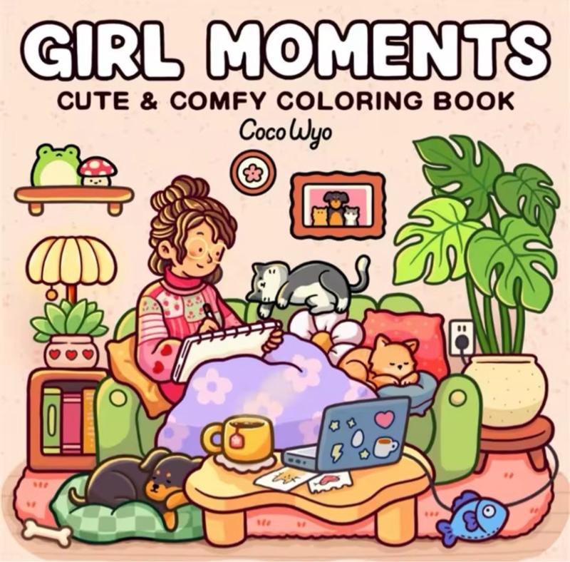 Product Introduction of Girl Moments & More Colouring Books for Adults and Teen - Perfect for Stress Relief viral coloring book 4