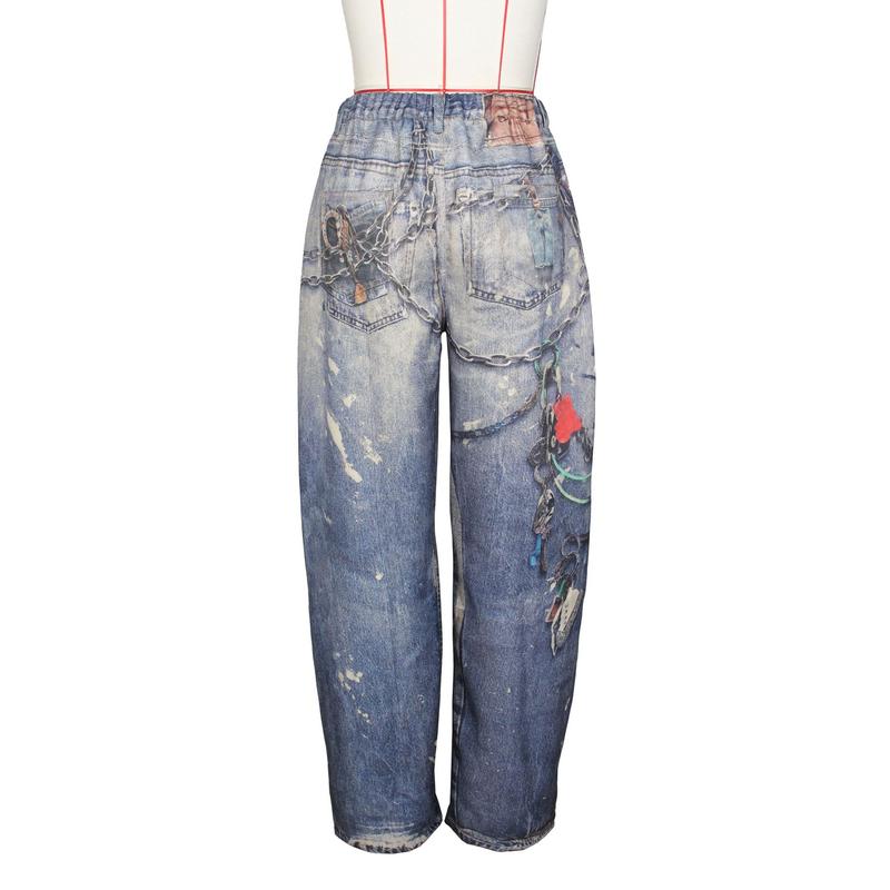 Product Introduction of Leosoxs Women Denim Pants Spring Casual Leather 3D Printed Wide Leg Pants Streetwear Lady Loose Straight-Leg Jeans Trousers 10