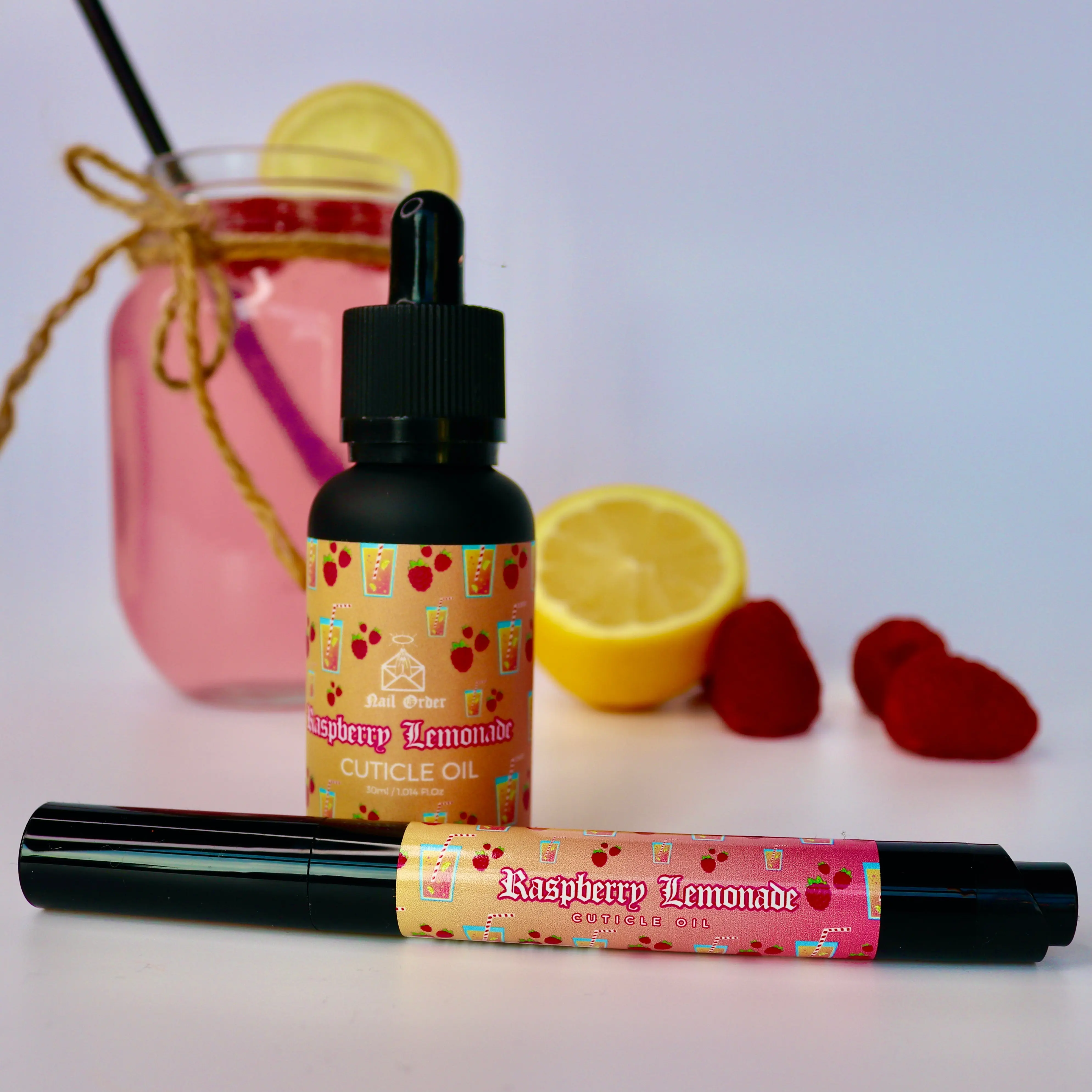 Raspberry Lemonade 30ml Cuticle Oil Dropper Bottle