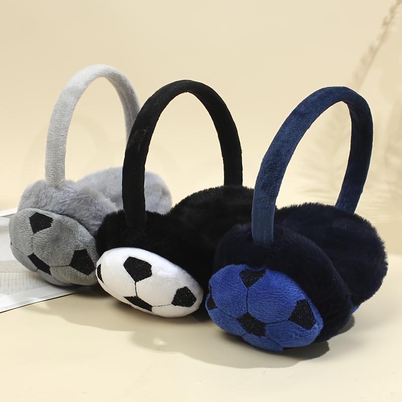 Product Introduction of 1pc Children's Cute Outdoor Football Cold-proof Anti-freeze Plush Earmuffs 2