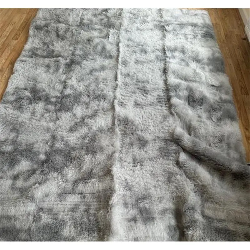 Rugs Floor Mat Large Shaggy Rug for Bedroom and Living Room, Anti-Slip Soft Carpet, Modern Style, Polyester Material silver durable multi  colour 6