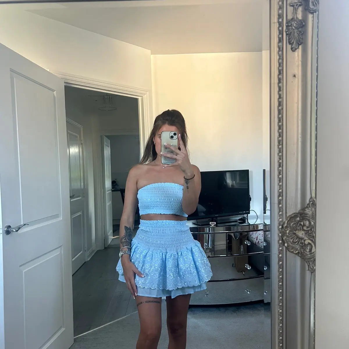 Ra Ra Skirt and Bandeau Top - Blue