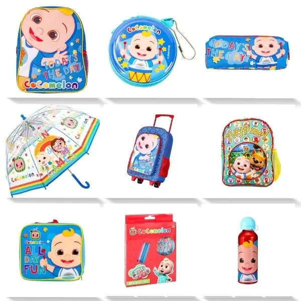 Kids Backpack All Accessories With Cocomelon Animated Character - toddlers backpack, kids water bottle, rolling backpack,  insulated lunch box