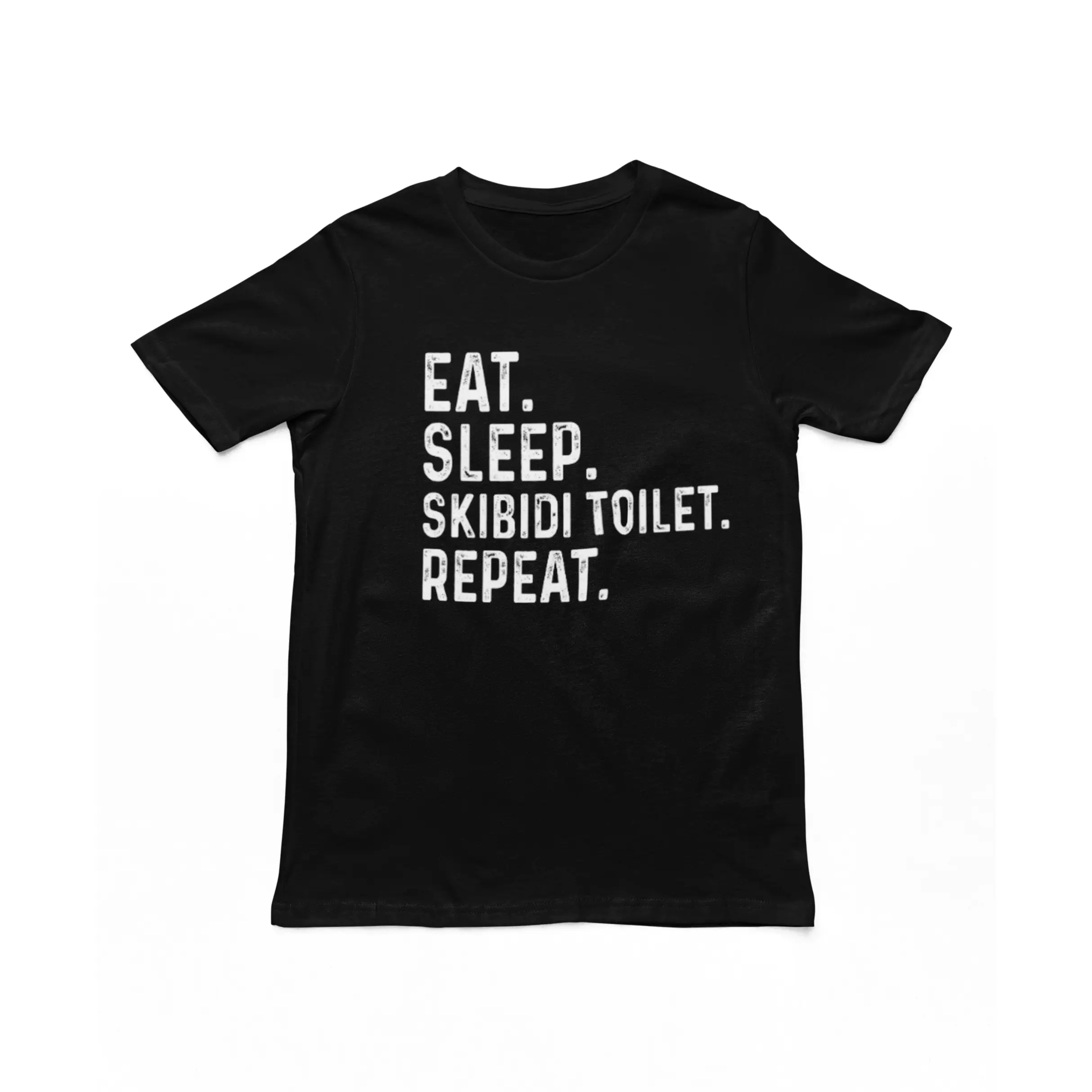 Eat Sleep Skibidi Toilet Repeat Adults T-Shirt - Funny Men's Ladies Unisex Novelty Tshirt, Meme Top, Cotton Tee