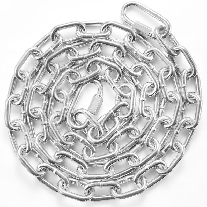 VEVOR Proof Coil Chain, 5/16" x 6', 1980 lbs Safe Working Load, Zinc Plated Proof Tested Coil Chain with Two Quick Links, Galvanized Carbon Steel Link Chain for Towing, Hanging, Camping, Pet Towing 0