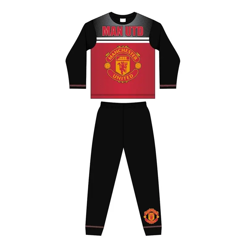 SCLClothing Boys Man UTD Football Pyjamas Set MUFC Manchester United F.C Official Club Merchandise Cotton Nightwear (Ages 4-12Y) Christmas Gift 4