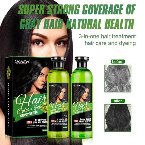 Lichen Professional Hair Color Gel LARGE SIZE NATURAL BLACK 500ml Hair Dye - Beard Color 4