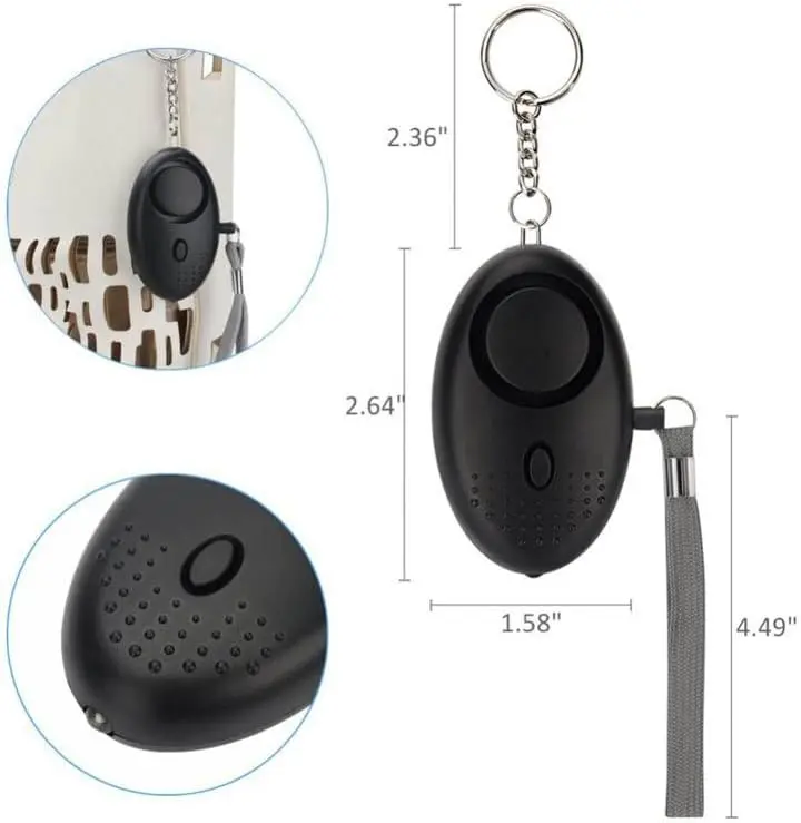 Emergency Personal Safety Alarm, 140DB Security Alarms Keychain with LED Light, Portable Defence Alarm, Self-Protection Loud Alar, Anti-rape Alarm protection, Panic Alarm for Men, Women, Children and Elders 4