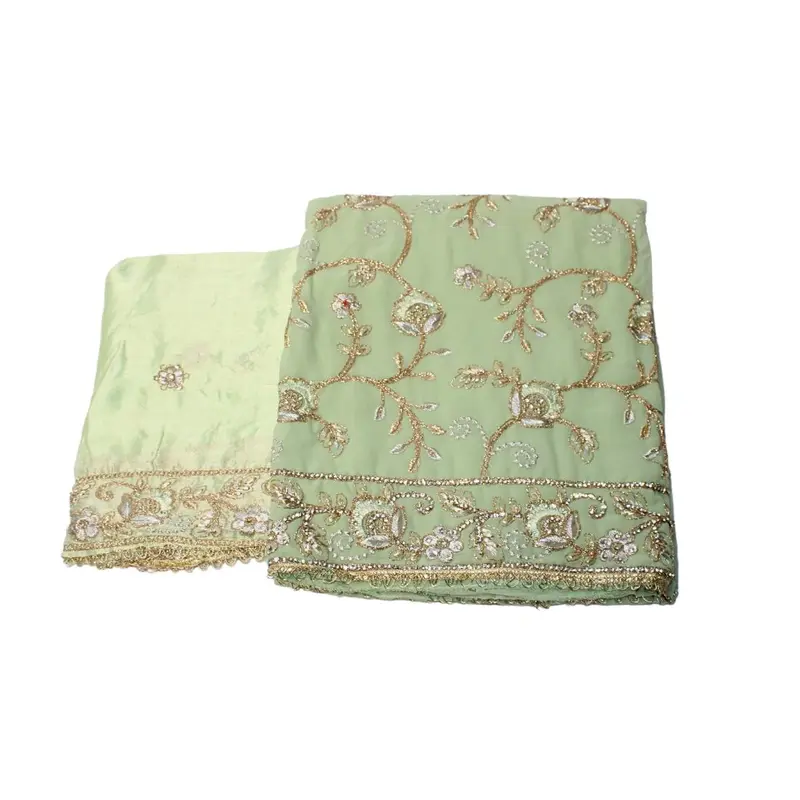 BS-UNST-202 - Unstitched Embroidered Chiffon Stone Work Suit 3
