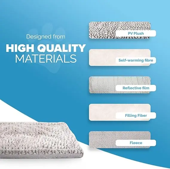 Pet Bed - Self Heating Thermal Pads - Calming Mat Blanket for Indoors & Outdoors - Suited to Household Animals - Plush, Washable, Non-Electric & Noiseless Heat Pad (70 x 47cm) 3
