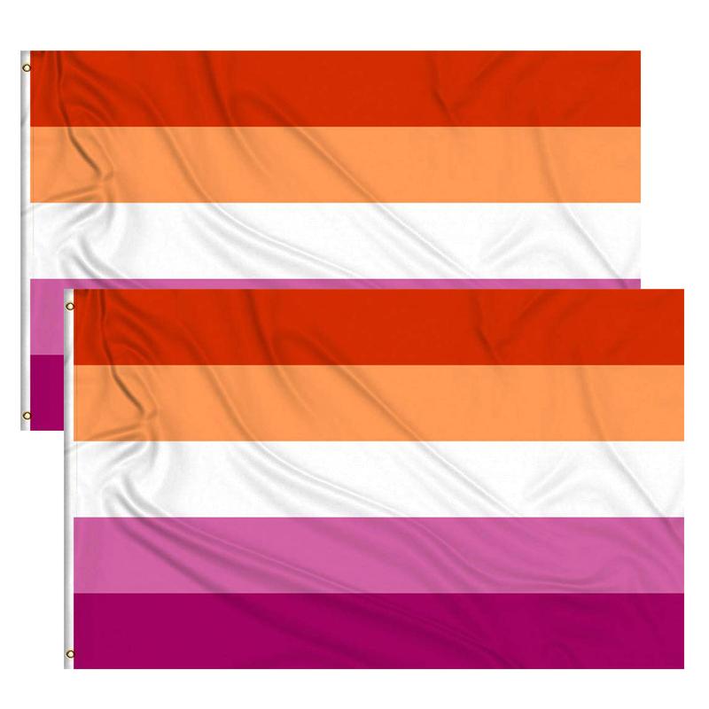 iPEAK Lesbian Flag - LGBTQ+ Pride Flag for Parties, Festivals, and Celebrations - Large 3x5 Feet Flag - 90x150 cm - Banners Sunset Lesbian Pride Flags Lightweight 6
