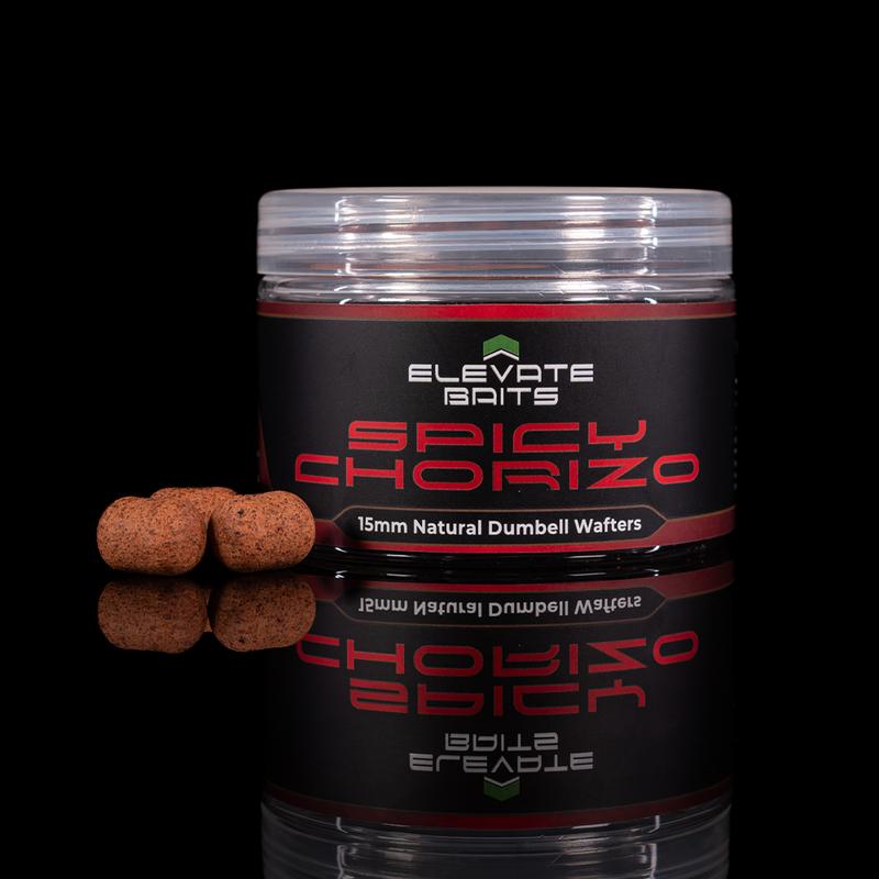 Elevate Baits - Spicy Chorizo 15mm Natural Dumbell Wafters | Carp Fishing Bait 0