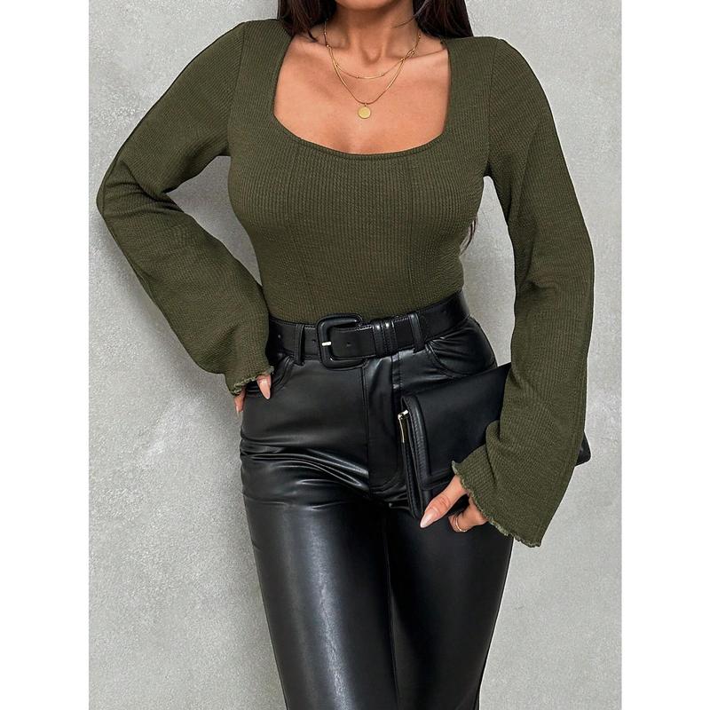 Women's Slim Fit T-shirt With A Large Round Neck And Flare Sleeves[S12] office  outfit protect  dolls  shirt wear  or  tear  outfits lemontop  season women's  shirts ladies  tshirt oversized shortsleeve  love  exchange shidou  ryusei tops franco  merch  с 0