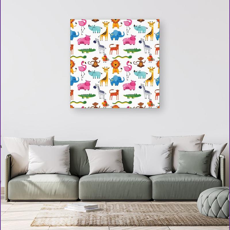 Hand Drawn Cartoon Animals Canvas 3