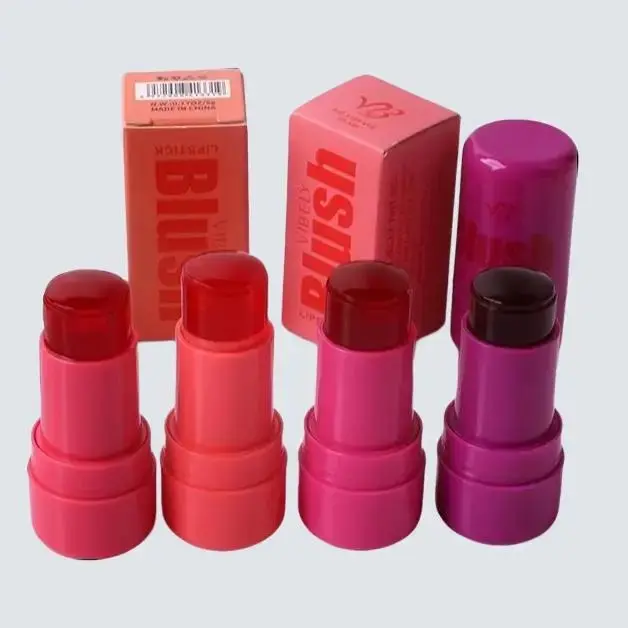 Vibely Blush Jelly Stick - 2 in 1 Cooling Water Jelly Tint Gel for Cheeks and Lips - Natural Finish Makeup for All Skin Types Cosmetic Poppy Pink
