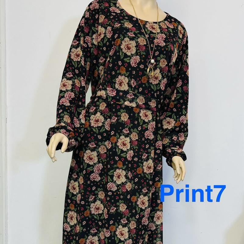 May modesty  floral Chiffon Maxi Dress with Belt, Fully Lined, Size 50-58 - Casual, Womenswear Great quality 4