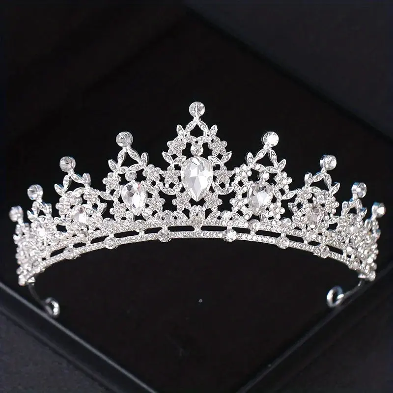 Crystal Bridal Tiara Silver Wedding Crown Diadem Headpiece Hair Jewelry 1