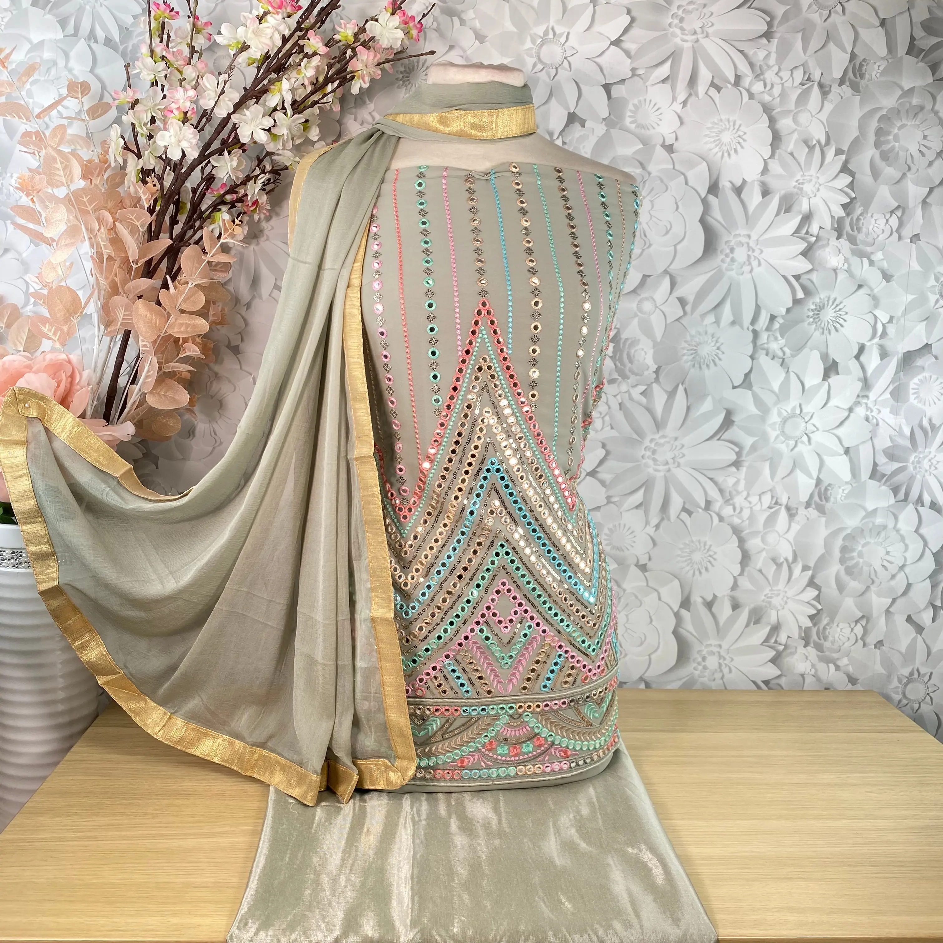 Unstitched Soft Polyester Crepe Suit