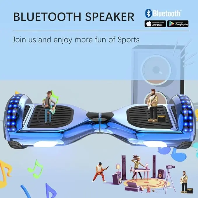 Hoverboards for Kids and Adults 6.5 inch, Hoverboards with Bluetooth - Speaker - Colorful LED Lights, Hover Board Gift for Kids and Teenager 3