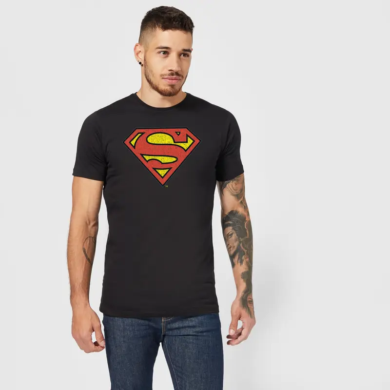 Official DC Comics Superman Original Superman Crackle Logo Unisex T-Shirt 1