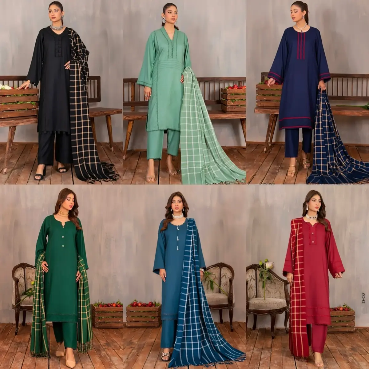 Dhanak Suit with Beautiful Shawl. AC-1013 Womenswear