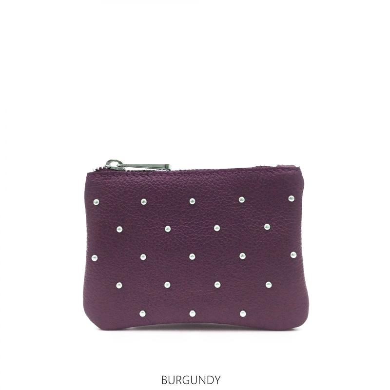 Leather Zipper Stud Purse 0