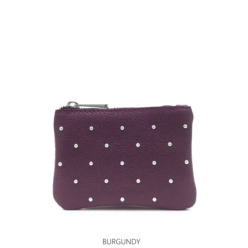 Leather Zipper Stud Purse 2