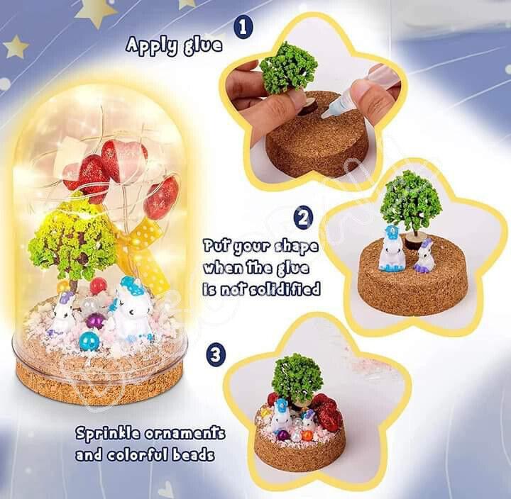 DIY Double Unicorn Night Light Create Your Own Mini Landscape Craft Kit For Baby 2