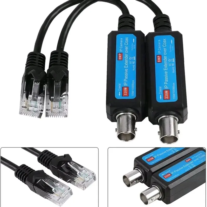 Camera accessories IP Network Transmitter, IP Passive Extender Ethernet Over Coax, 10/100Mbps 1