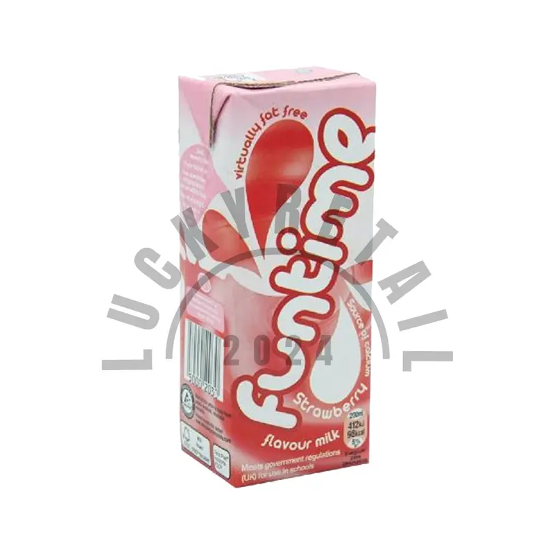 Fun Time Strawberry Skimmed Milk Drinks 30 x 200ml Cartons with Straw | Low-Fat Beverage Rich in Calcium 2